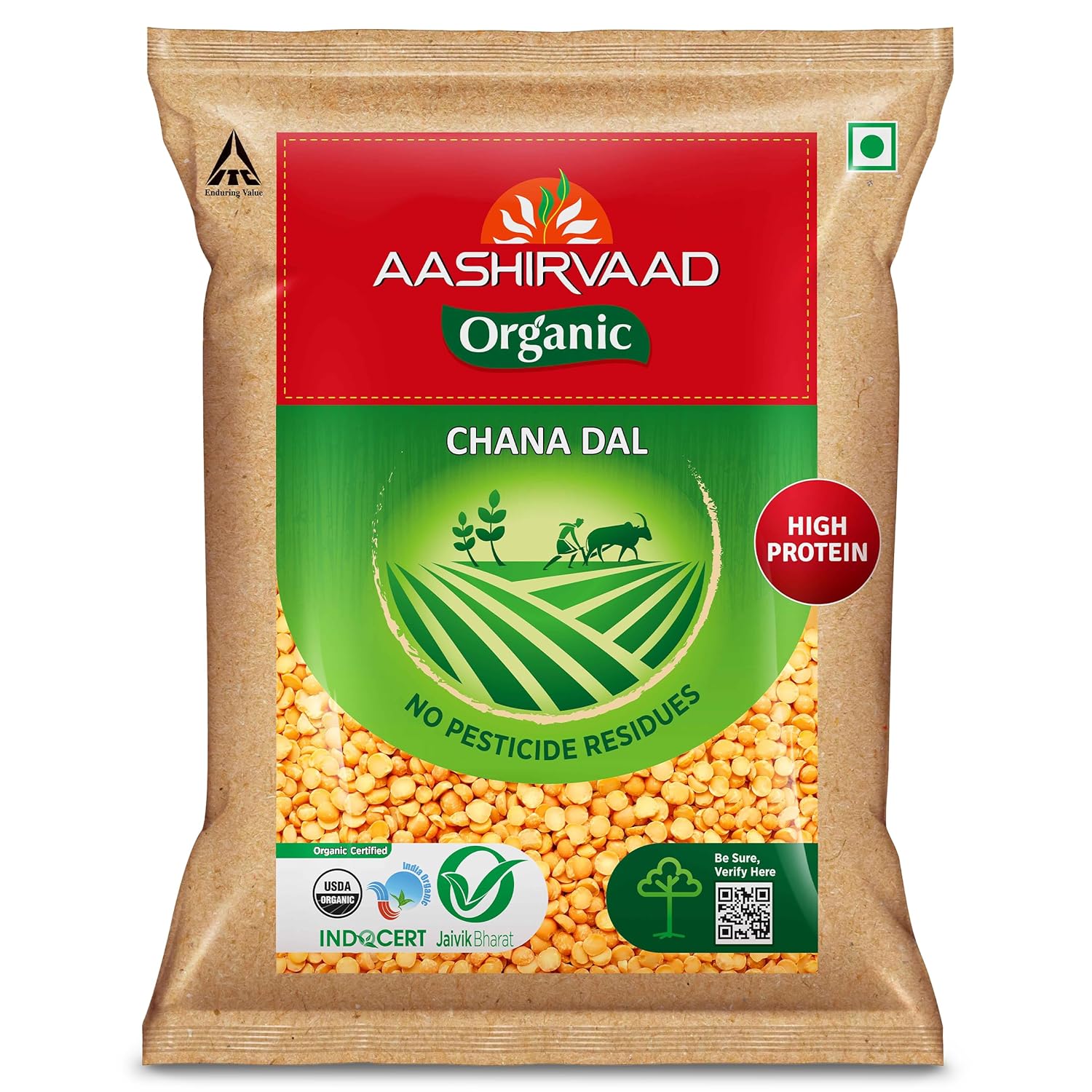 Aashirvaad Organic Chana Dal, 500 g