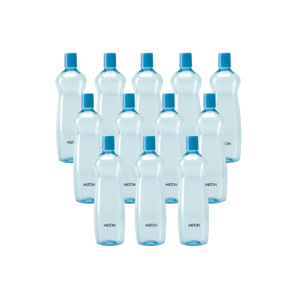 MILTON Pacific 1000 Pet Water Bottles, 1 Litre Each, Set of 12, Sky Blue | BPA Free | Leak Proof | Office Bottle | Gym Bottle | Home | Kitchen | Travel Bottle | Hiking | Treking Bottle | Reusable