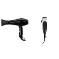 Wahl 5439-024 Super Dry Professional Styling Hair Dryer, Black & Wahl 9243-4724 Home Cut Complete Hair Cutting Clipper, 2000 Watts