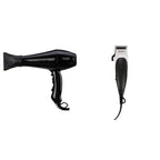 Wahl 5439-024 Super Dry Professional Styling Hair Dryer, Black & Wahl 9243-4724 Home Cut Complete Hair Cutting Clipper, 2000 Watts