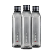Cello Venice Plastic Water Bottle | Unbreakable and Hygienic | Perfect for staying hydrated at the school,college, work, gym and outdoor adventures Water Bottle | 1 Litre | Set of 3, Black
