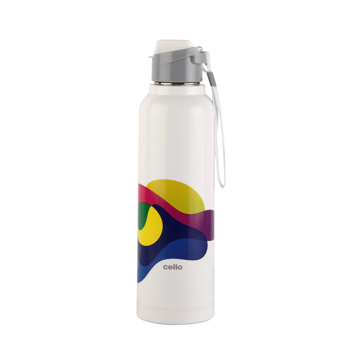 CELLO Puro Steel-X Benz Pro 600 | Leak Proof | Wide Mouth & Easy to Open | Insulated Inner Steel Outer Plastic Water Bottle | 520ml| White