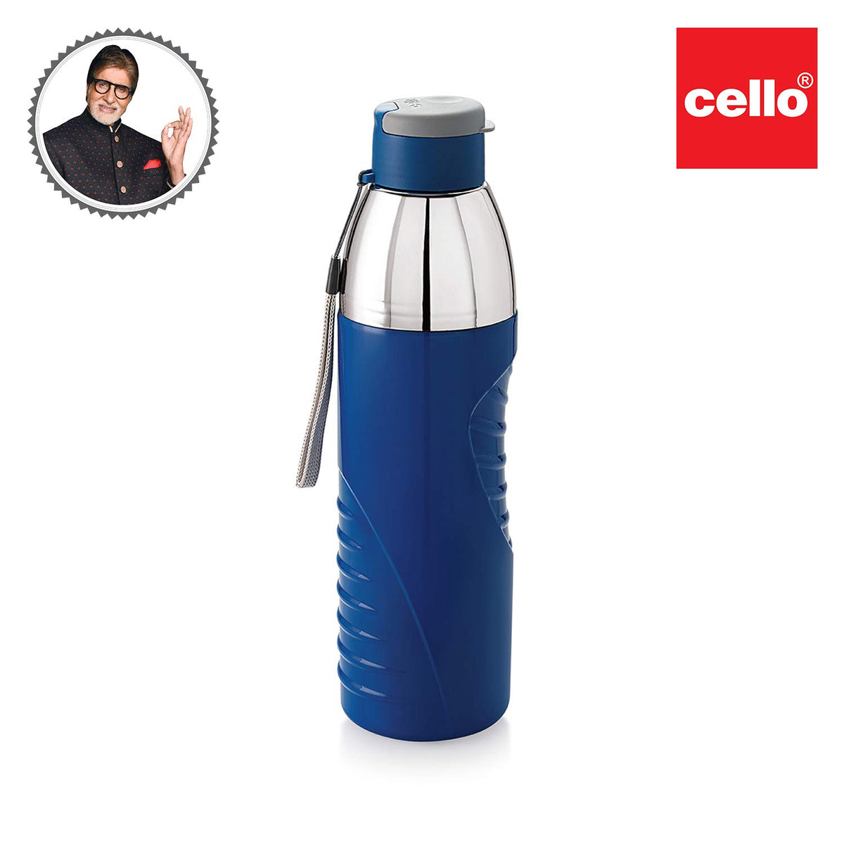 Cello Puro Gliss 900 | Plastic Water Bottle | Insulated Water Bottle | 710 ml, Blue