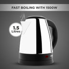 Butterfly EKN 1.5 Litre Stainless Steel Electric Kettle | 1500 W | 360� Swivel Power Base | Auto Shut Off | For Hot Water, Tea, Coffee, Noodles | Dry Boil Protection |