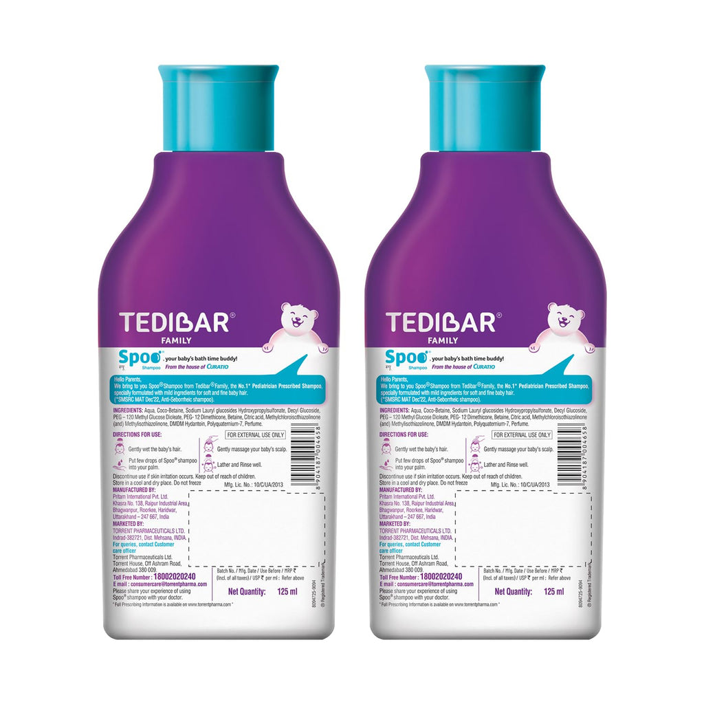 Spoo Shampoo Spoo No-Tear Formula Baby Shampoo 125 ml (Pack of 2)