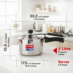 Prestige 2 Litre Triply Svachh Pressure Innerlid Pressure Cooker|Deep lid for spillage control|Gas & Induction Compatible|Triply body for even heating|Low Cooking oil|5Y warranty|ISI Certified
