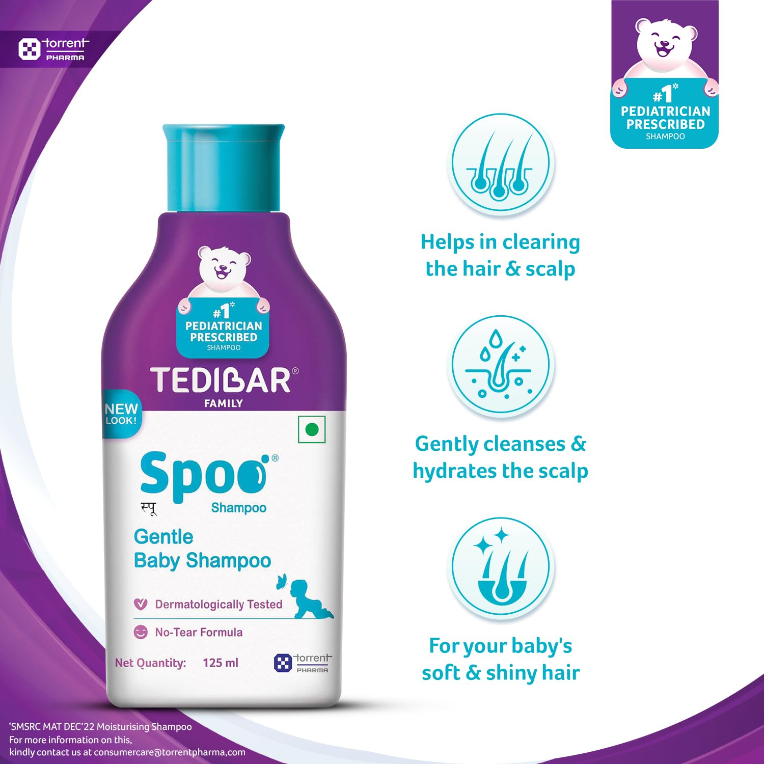 Spoo Shampoo Spoo No-Tear Formula Baby Shampoo 125 ml (Pack of 2)