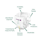 Bambo Nature Premium Baby Tape Diapers for Kids XL Size (12-18 Kgs), Super Absorbent, Breathable, Extra Soft, Dermatologically Tested Nappies, Bamboo Diaper With Wetness Indicator, 66 Count