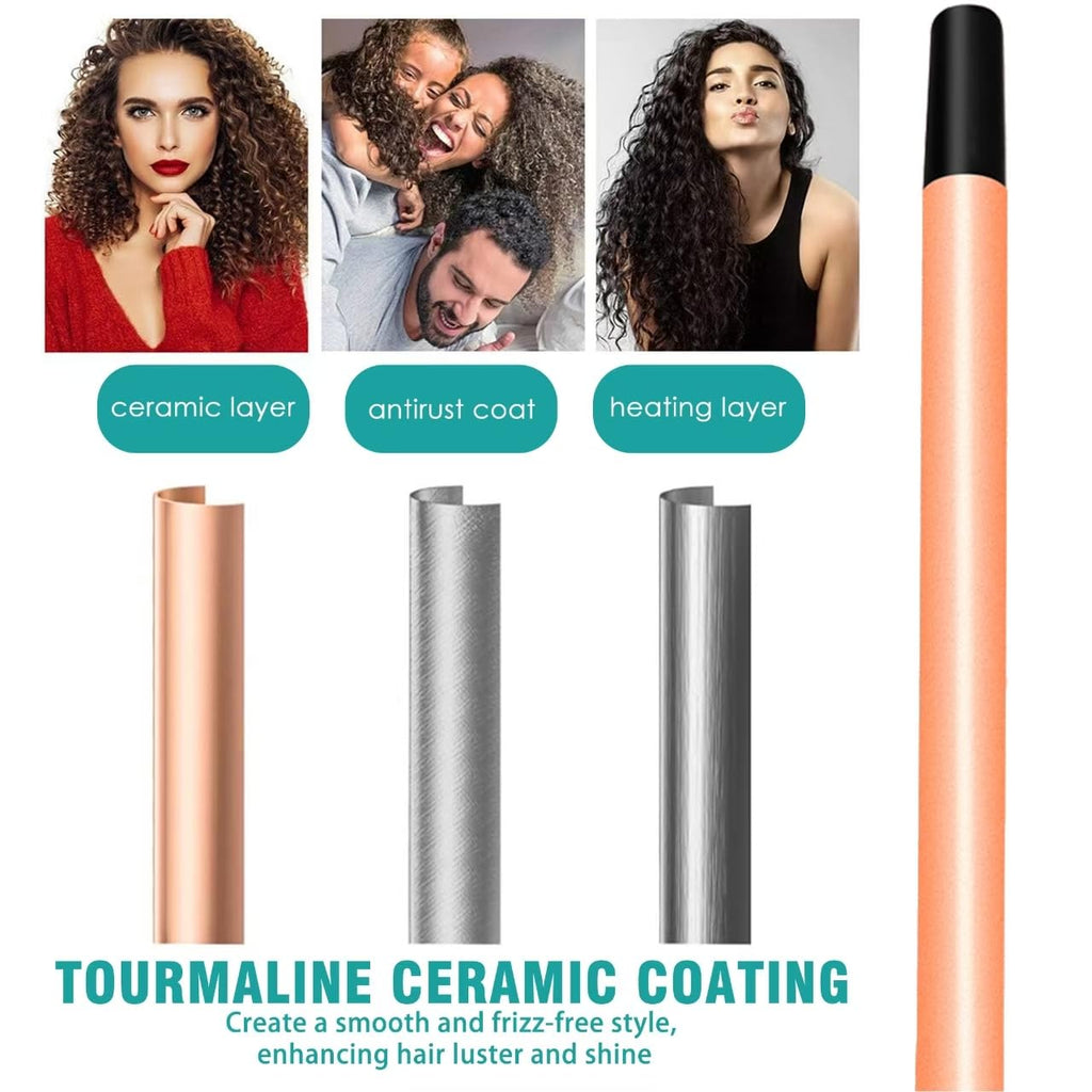 Curlish Professional Hair Curler Chopstick For Women [Inbuilt Clamp Hair Curling Chopstick] Electric Hair Curler (Barrel Diameter: 9 mm) Curler Iron Rod Styler for Women with Machine