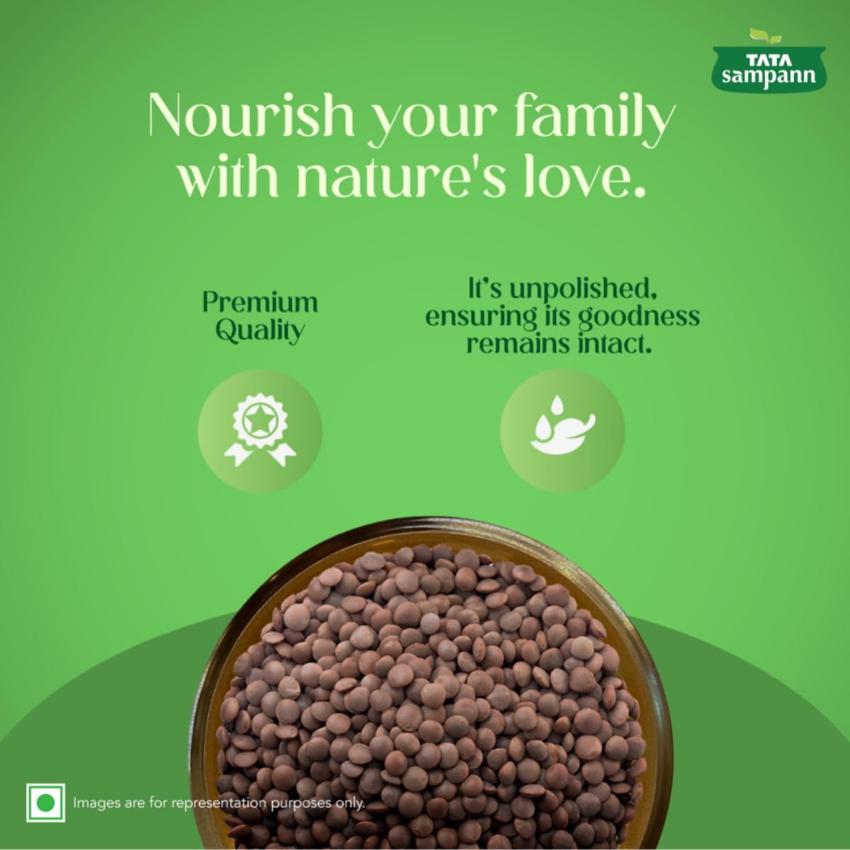 Tata Sampann Unpolished Kali Masoor Dal, 1kg