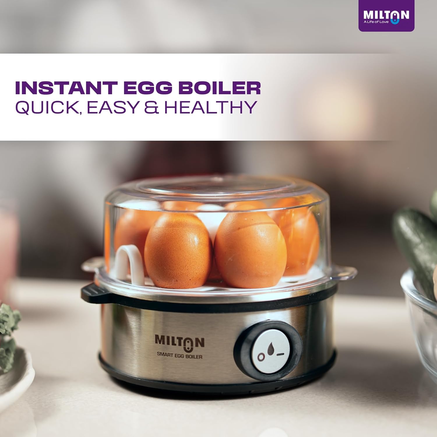 Milton Combo Rapid Electric Kettle 1.8L 1500W with Electric Egg Boiler 360W