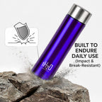 CELLO H2O Stainless Steel Water Bottle For Office & Daily Use 1000 ml, Purple | Single Wall Freezer & Fridge Safe, Lightweight & Stylish Leakproof Rustproof Steel Water Bottle For School, Gym & Travel