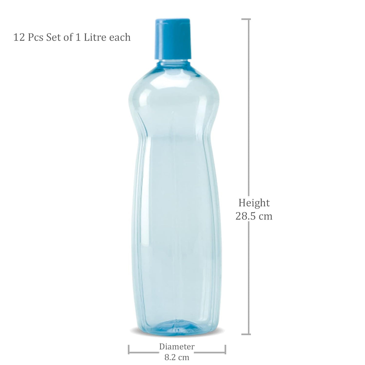 MILTON Pacific 1000 Pet Water Bottles, 1 Litre Each, Set of 12, Sky Blue | BPA Free | Leak Proof | Office Bottle | Gym Bottle | Home | Kitchen | Travel Bottle | Hiking | Treking Bottle | Reusable