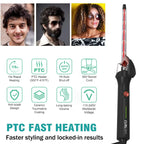 Curlish Professional Hair Curler Chopstick For Women [Inbuilt Clamp Hair Curling Chopstick] Electric Hair Curler (Barrel Diameter: 9 mm) Curler Iron Rod Styler for Women with Machine