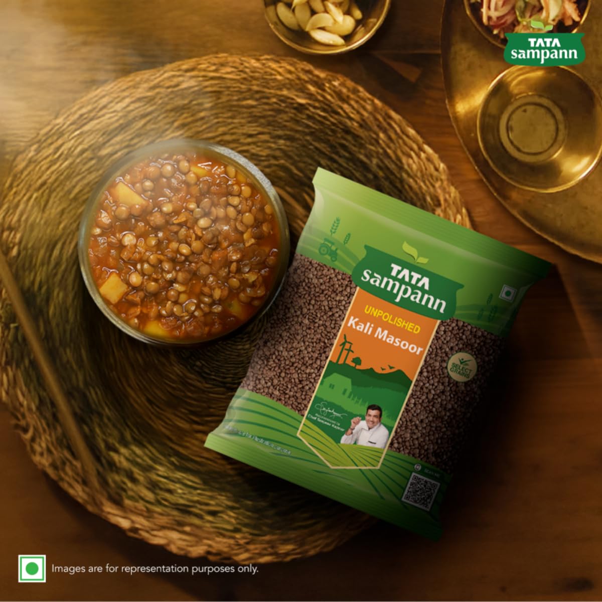 Tata Sampann Unpolished Kali Masoor Dal, 1kg