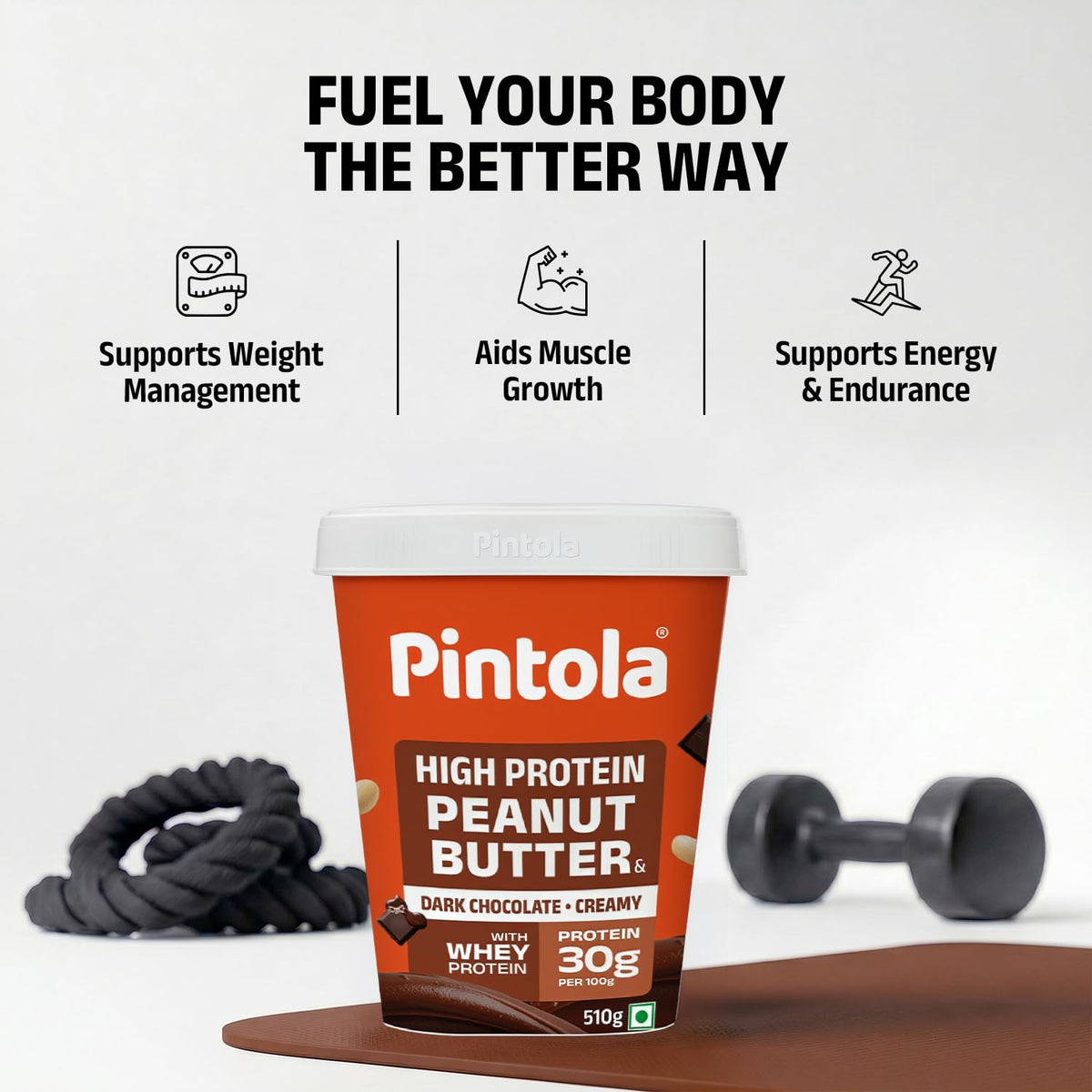 PINTOLA High Protein Peanut Butter Chocolate Flavour Creamy 510g