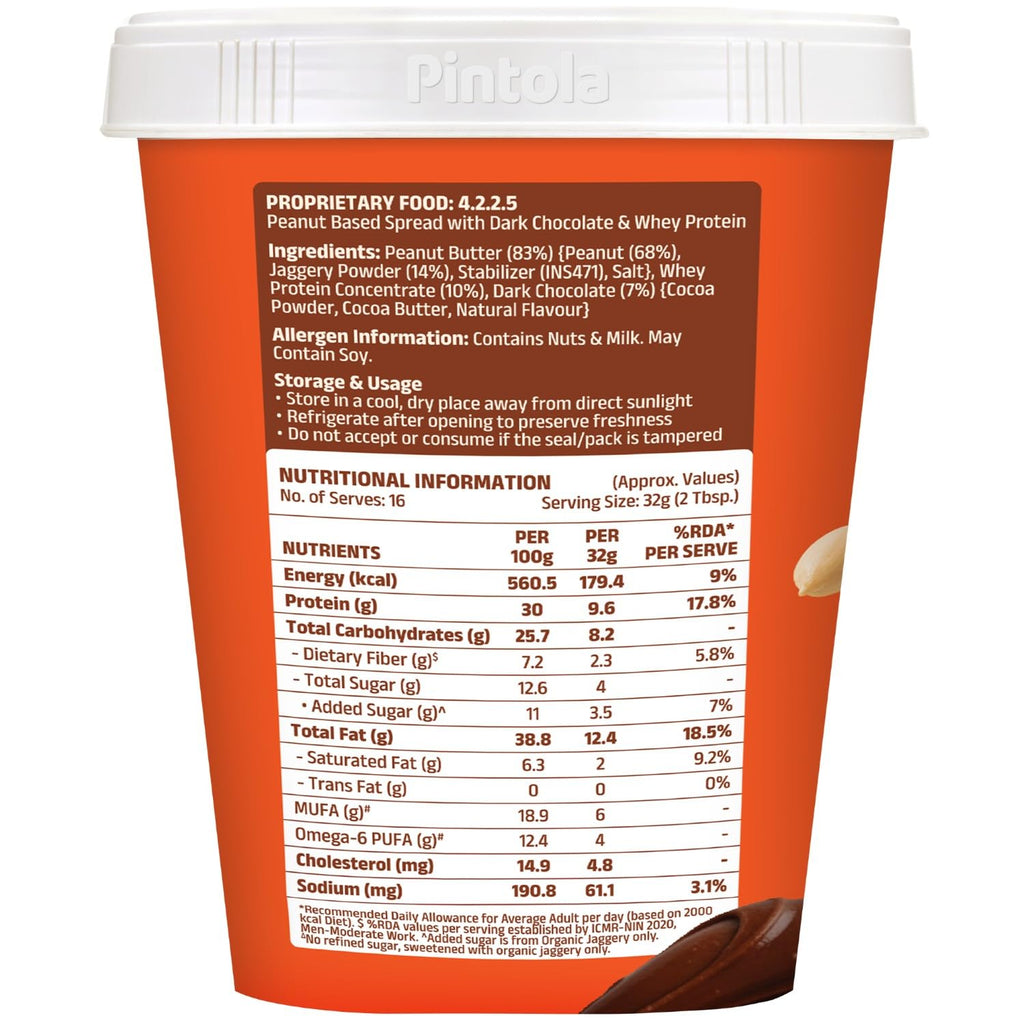PINTOLA High Protein Peanut Butter Chocolate Flavour Creamy 510g