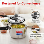 Prestige 2 Litre Triply Svachh Pressure Innerlid Pressure Cooker|Deep lid for spillage control|Gas & Induction Compatible|Triply body for even heating|Low Cooking oil|5Y warranty|ISI Certified