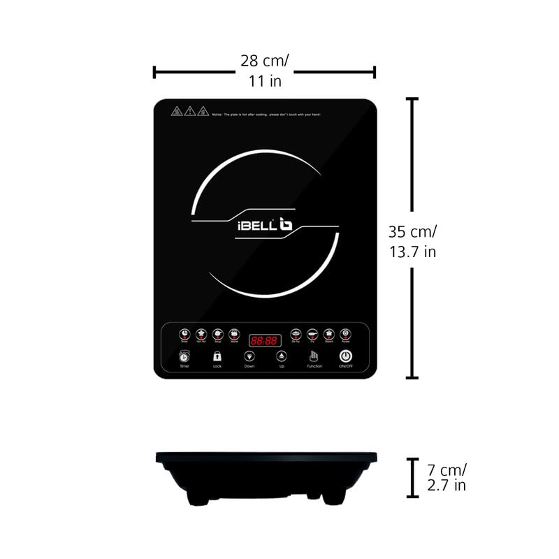 iBELL 20YO Induction Cooktop 2000W (Pack of 2) | 3-YEAR WARRANTY | Electric Double Induction Stove with Full Touch Control, Auto Shut-Off & Overheat Protection, Crystal Glass Surface.