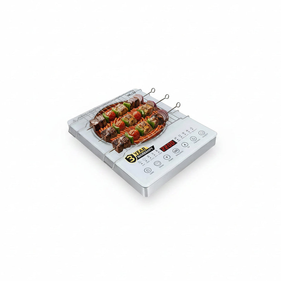 iBELL CLOUD390 2200W - Infrared Cooktop, 3-YEAR WARRANTY, Energy-Efficient Heating, Compatible with Steel, Aluminium, Ceramic & Glass Cookware, [White]