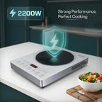 iBELL CLOUD390 2200W - Infrared Cooktop, 3-YEAR WARRANTY, Energy-Efficient Heating, Compatible with Steel, Aluminium, Ceramic & Glass Cookware, [White]