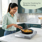iBELL CLOUD390 2200W - Infrared Cooktop, 3-YEAR WARRANTY, Energy-Efficient Heating, Compatible with Steel, Aluminium, Ceramic & Glass Cookware, [White]