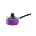 Wonderchef Valencia Non-Stick Sauce Pan with Glass Lid | Cool Touch Bakelite Handle | Pure Grade Aluminium| Tempered Glass Lid | 1.5 litres | 2.5 mm Thickness | 2 Year Warranty | Purple
