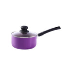 Wonderchef Valencia Non-Stick Sauce Pan with Glass Lid | Cool Touch Bakelite Handle | Pure Grade Aluminium| Tempered Glass Lid | 1.5 litres | 2.5 mm Thickness | 2 Year Warranty | Purple