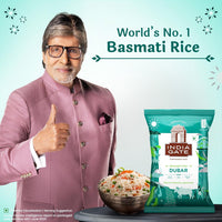 India Gate Dubar Basmati Rice | Long Slender Grains | Fluffy & Non-Sticky | 1 kg