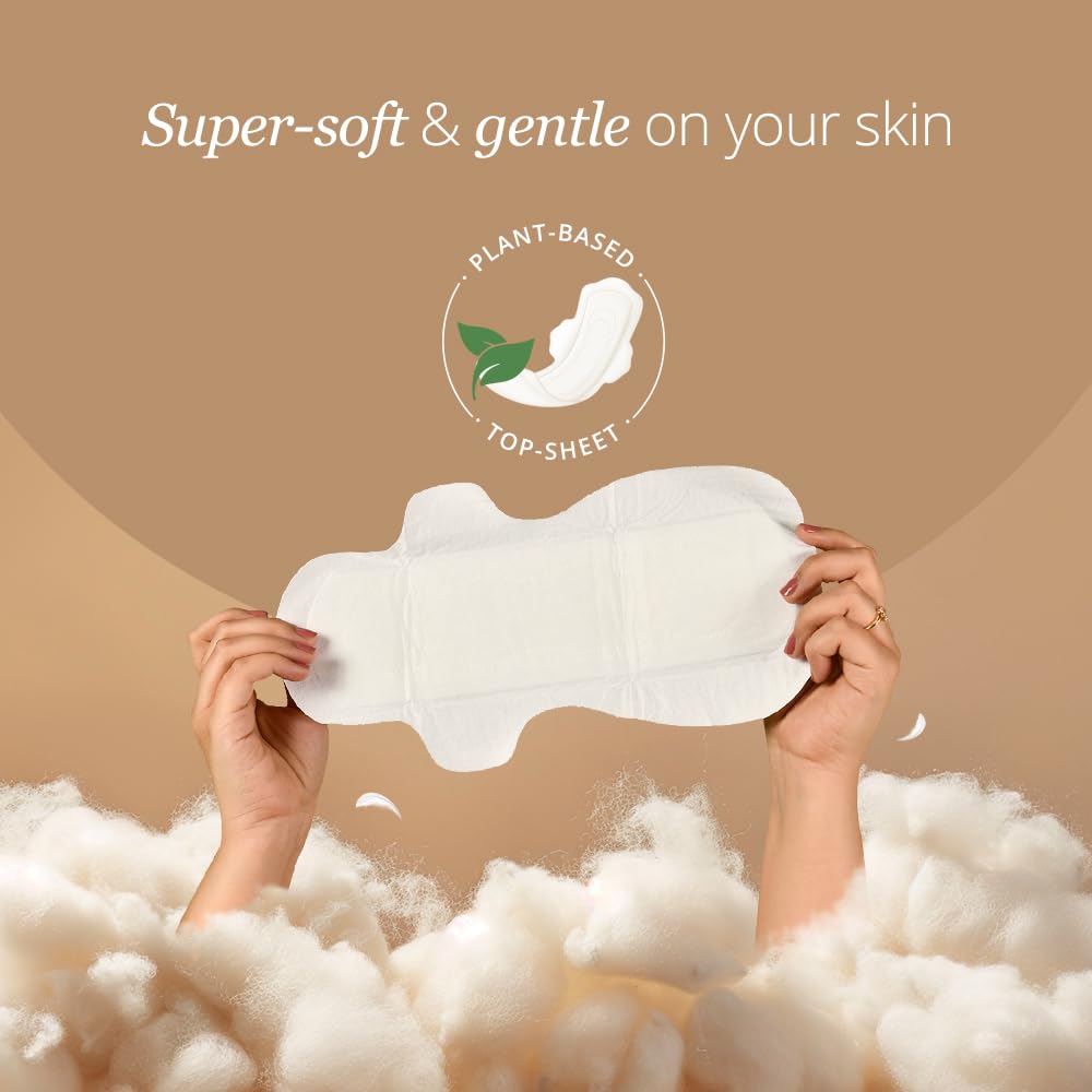 Carmesi Sensitive Sanitary Pads - Pack of 30 Pads (XL) - Certified 100% Rash-Free by Gynecologist - Natural Plant Top Sheet - No Fragrance, No Chlorine - With Disposal Bags