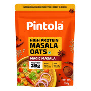 Pintola 26g High Protein Masala Oats 750g, Magic Masala, Breakfast Cereal with High Fiber & Veggies, No Palm Oil, No Preservatives, 5 min Healthy Snack, Helps Manage Weight, Gym Endurance & Gut Friendly
