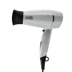 IKONIC 1800 Pro Hair Dryer Grey 2-Speed Temperature Settings with Cool Shot One Nozzle for Concentrated Airflow Spiral Device Cable Folding Design Travel Friendly, 1800Watt All Hair Type