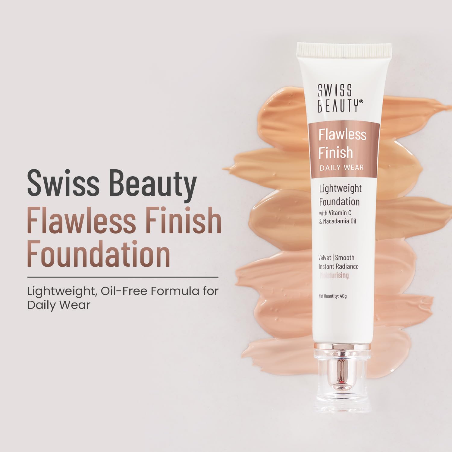 Swiss Beauty Flawless Finish Foundation | Medium Coverage , 50gm