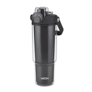 MILTON Impulse 1000 2-in-1 Sip or Gulp Lid Plastic Tumbler 1 L | Carry Warm & Cold Water Bottle with Sturdy Handle | Leak-Proof, BPA-Free | Perfect for Office, Gym, Travel for Men and Women, Black