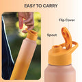 CELLO Aqua Pro Max Stainless Steel Water Bottle 1000 ml Pink & Yellow | ISI Certified Single Wall Rust & Leakproof Fridge Safe Stylish Easy Grip Colorful Steel Water Bottle For Office & Daily Use