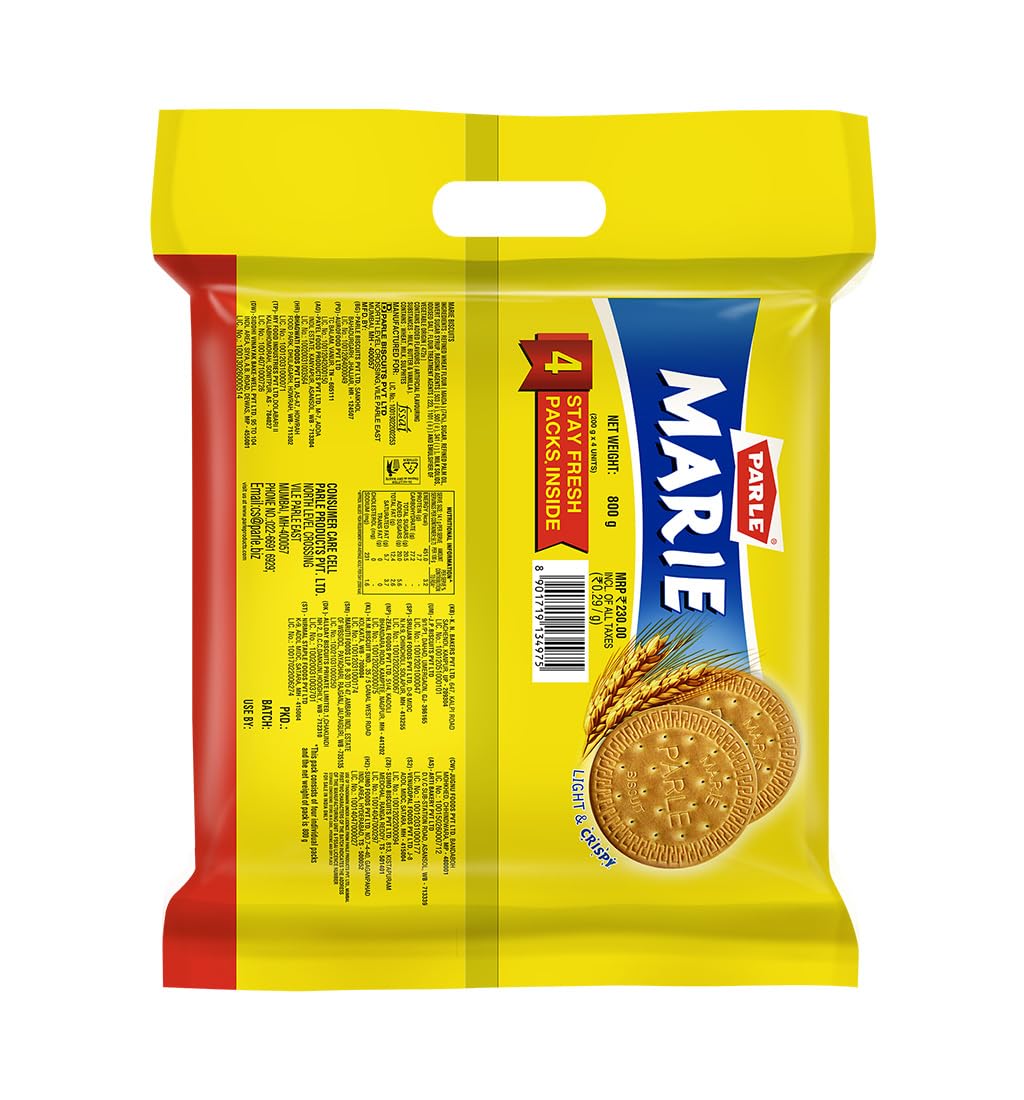 Parle Marie, 800 Gram. (Pack of 2)