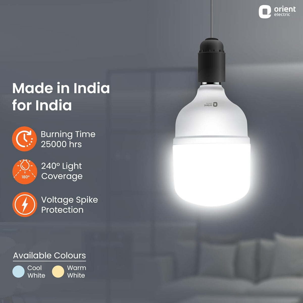 Orient Electric Eternal Shine LED Bulb 30W, B22d Cap, 6500K (Pack of 2)