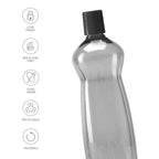 MILTON Pacific Pack of 6 Water Bottles, 1 Litre Each, Reusable Plastic Fridge Bottle Set, BPA Free and Leak Proof Bottles for Travel, Work, Grey