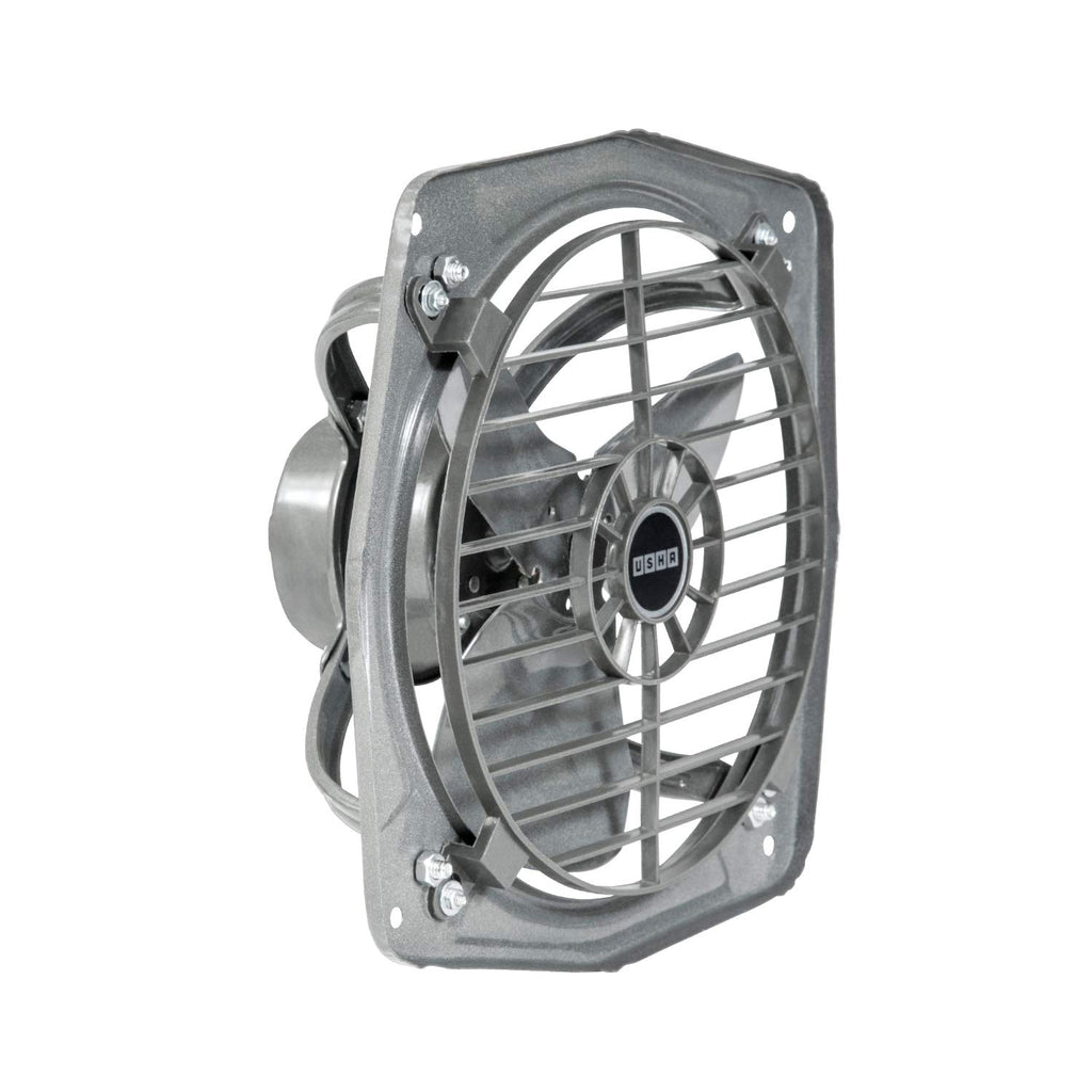 Usha Aeroclean 300 mm (12‑Inch) Exhaust Fan | Goodbye Oil & Dust Lacquer Coating | 100% Copper Motor | Scratch‑&‑Stain‑Resistant | Aerodynamically Balanced Blades | 2‑Year Warranty| Metallic Grey