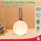 Wonderchef Bellagio Sauce Pan | 16 cm | 1.4 L | Non-Stick Ceramic Coating | Non-Toxic | Pure Aluminium | PFAS and PFOA Free | 3mm Thickness | Two-Tone Soft-Touch Handle & Knob | 2 Years Warranty