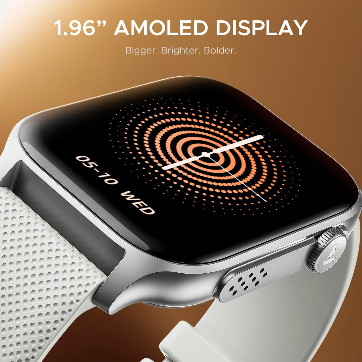 boAt Ultima Ember smartwatch with 1.96” AMOLED Display, AOD, Personalized Fitness Nudges, Functional Crown,100+ Sports Modes, Create Your Own Watchface, smartwatch for man and Woman (Silver Myst)