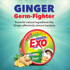 Exo Round Dishwash Bar 700gm X 2 | Complete Dishwashing Solution With Anti-Bacterial Efficacy & Goodness of Ginger Remove Tough Grime Stains With Ease | Experience Hygienic & Superior Cleaning