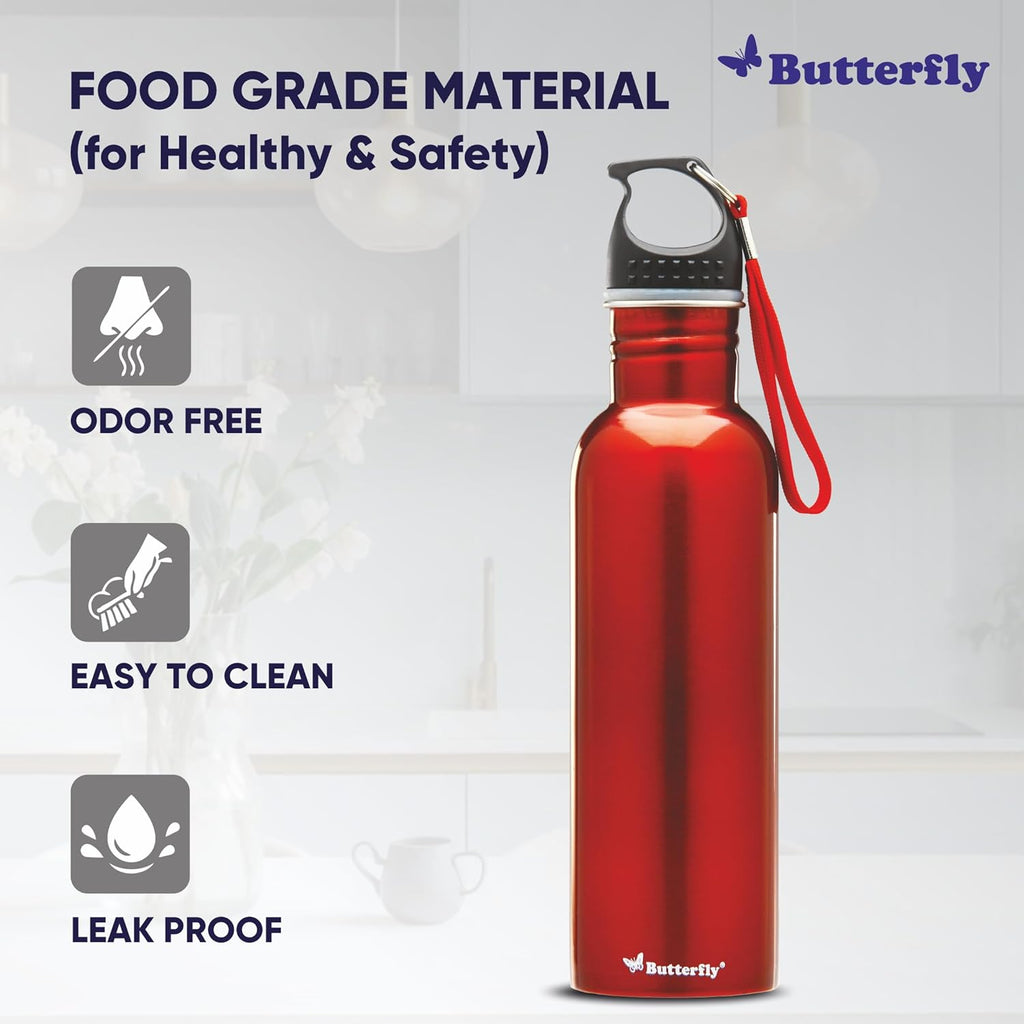 Butterfly EKN Stainless Steel Electric Kettle 1.5L + Eco SS Water Bottle 750ml Combo | Auto Shut Off | Dry Boil Protection | Coffee,Tea,Soup,Noodles | Home,Office,Travel,Kitchen Bottle,1500 Watts