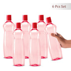 MILTON Pacific 1000 Pet Water Bottles, 1 Litre Each, Set of 12, Sky Blue and Red | BPA Free | Leak Proof | Office Bottle | Gym Bottle | Home | Kitchen | Travel Bottle | Hiking | Treking | Reusable
