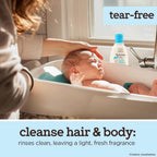 Aveeno Baby Daily Moisture Wash and Shampoo (354ml) | Cleanses hair & body | Oat kernel extract & glycerin | Tear-free, soap-free, paraben-free, hypoallergenic | US #1 Pediatrician recommended