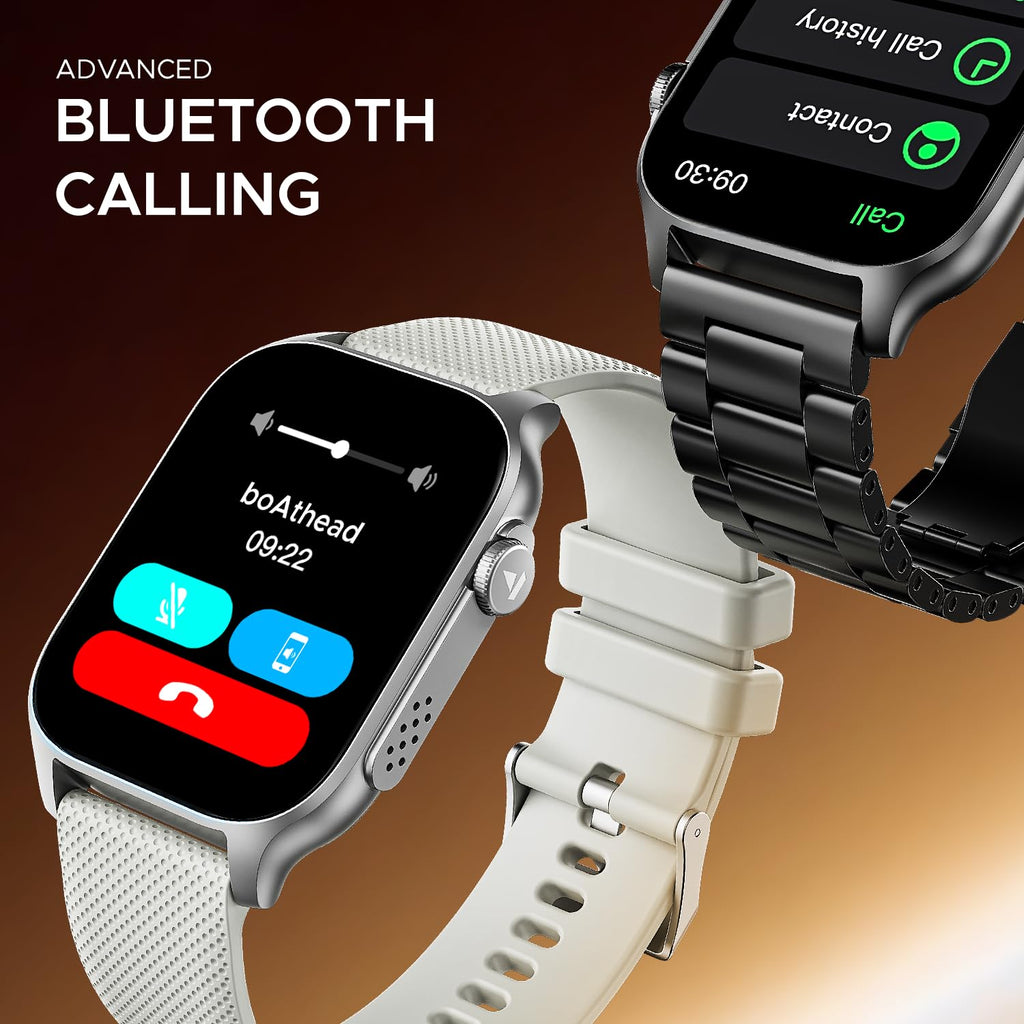 boAt Ultima Ember smartwatch with 1.96” AMOLED Display, AOD, Personalized Fitness Nudges, Functional Crown,100+ Sports Modes, Create Your Own Watchface, smartwatch for man and Woman (Silver Myst)