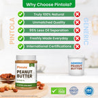 Pintola All Natural Peanut Butter Extra Crunchy 1kg  (Pack of 3)