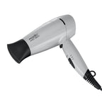 IKONIC 1800 Pro Hair Dryer Grey 2-Speed Temperature Settings with Cool Shot One Nozzle for Concentrated Airflow Spiral Device Cable Folding Design Travel Friendly, 1800Watt All Hair Type