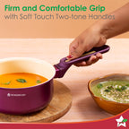 Wonderchef Bellagio Sauce Pan | 16 cm | 1.4 L | Non-Stick Ceramic Coating | Non-Toxic | Pure Aluminium | PFAS and PFOA Free | 3mm Thickness | Two-Tone Soft-Touch Handle & Knob | 2 Years Warranty