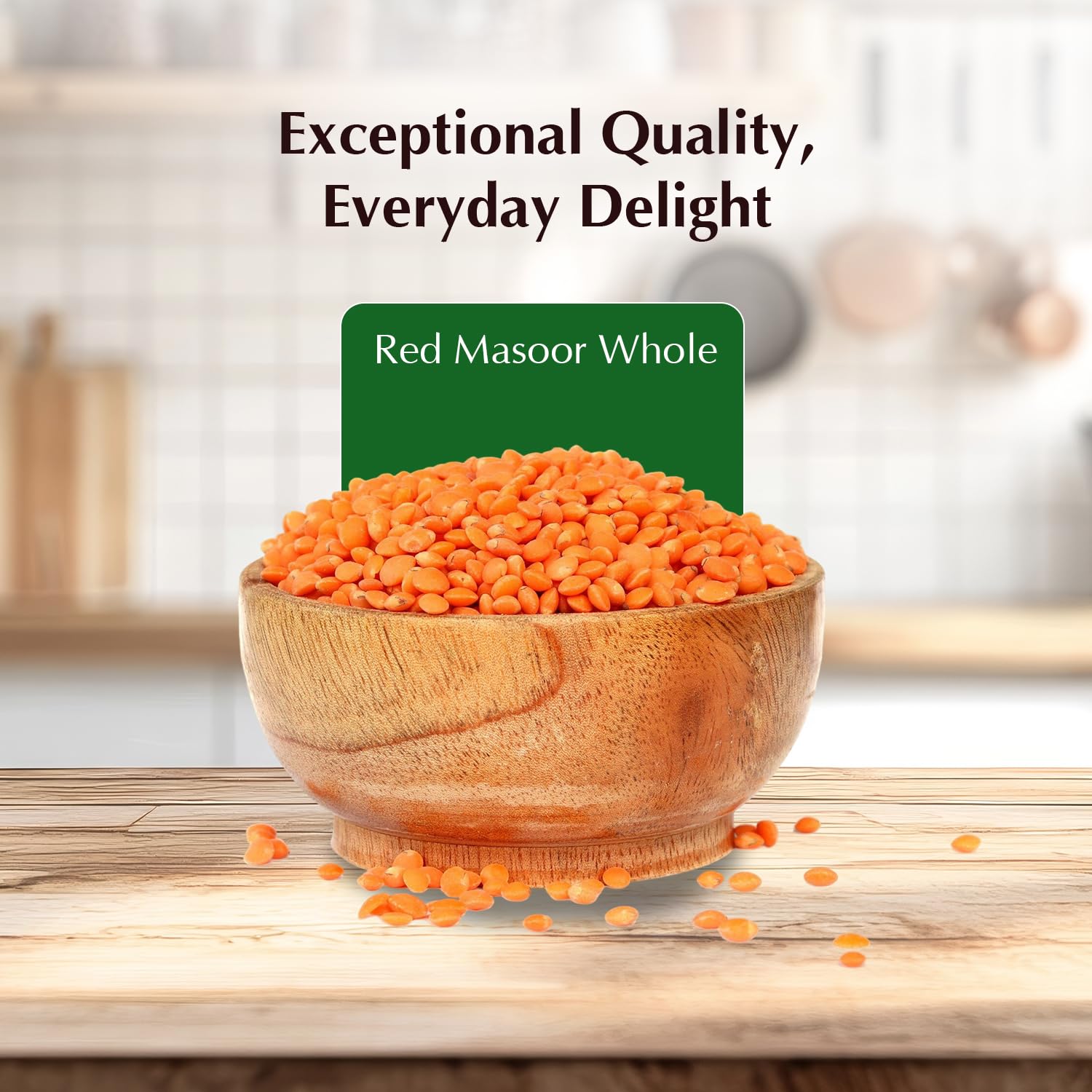 Amazon Brand - Vedaka Unpolished Red Masoor Dal (Whole) | 1 Kg